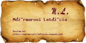 Mármarosi Letícia névjegykártya